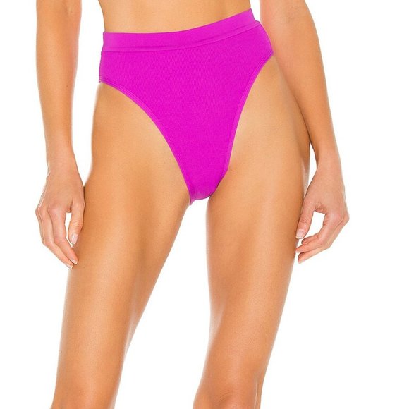 l*space Swim High Waist Frenchi Bitsy Ribbed Bikini Bottom Pitaya Large‎ - Picture 1 of 9